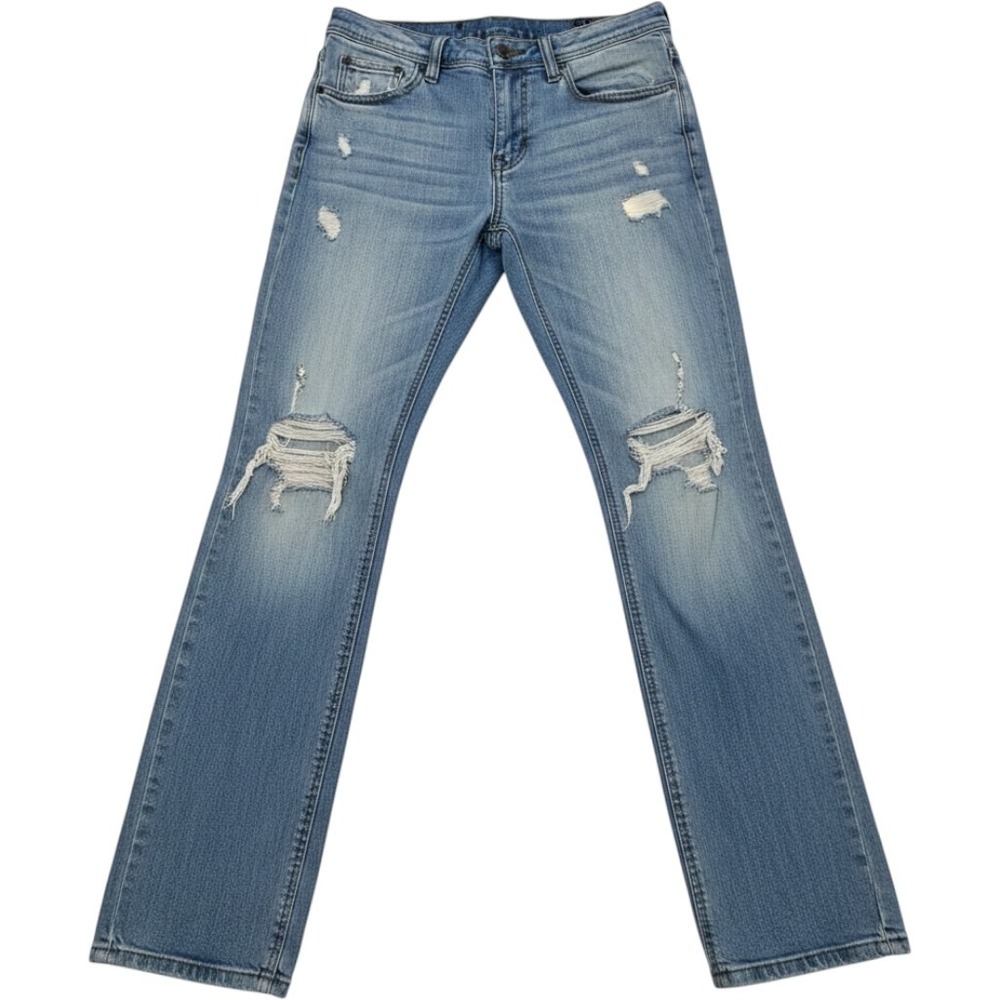 EMPYRE Skeletor Skinny Jeans Mens 32x32 Distressed‎ Blue Denim Skater Streetwear